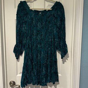 EUC FREE PEOPLE SEA YA THERE TEAL/BLACK TUNIC CAN FIT 2XL/3XL